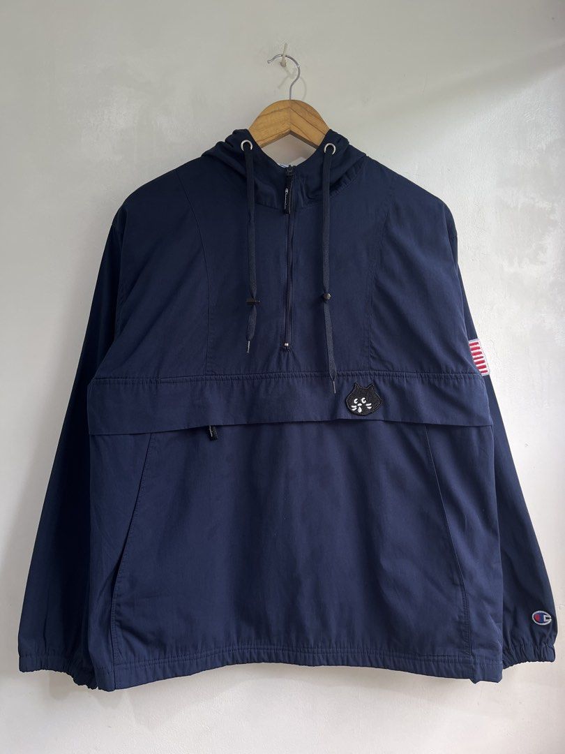 ne.net x Champion Anorak Nya Jacket (Category: Coats, Jackets and Outerwear) located in Dasmarinas. Submitted by bandananowheree (Listing ID 1463294772, Image 1). Description: Sz Medium Measurements; Length 69cm, Chest 112cm, Shoulder 50cm, Sleeve Length 61cm.