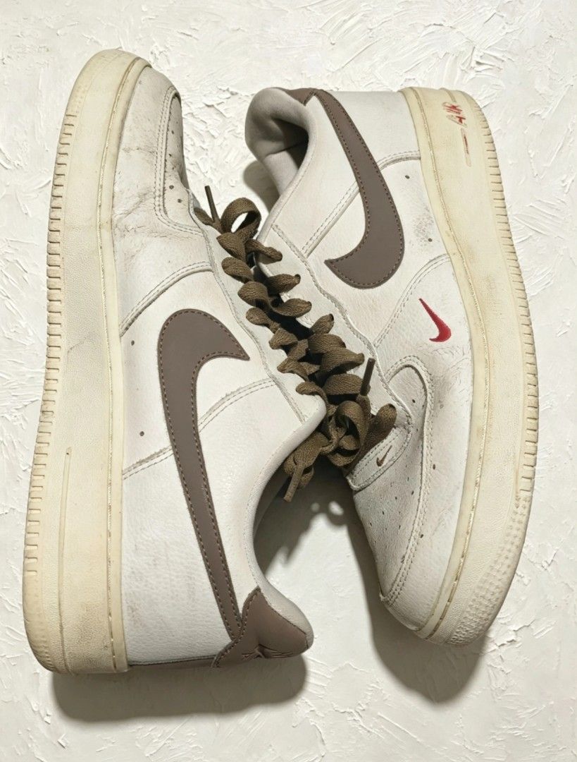 Nike AF1 'Milk Coffee' Size 9.5 (Category: Sneakers) located in Manila. Submitted by iceman_17 (Listing ID 1463240248, Image 2). Description: Nike AF1 'Milk Coffee' Size 9.5 Need cleaning but still in good condition. Minimal Heel drag.