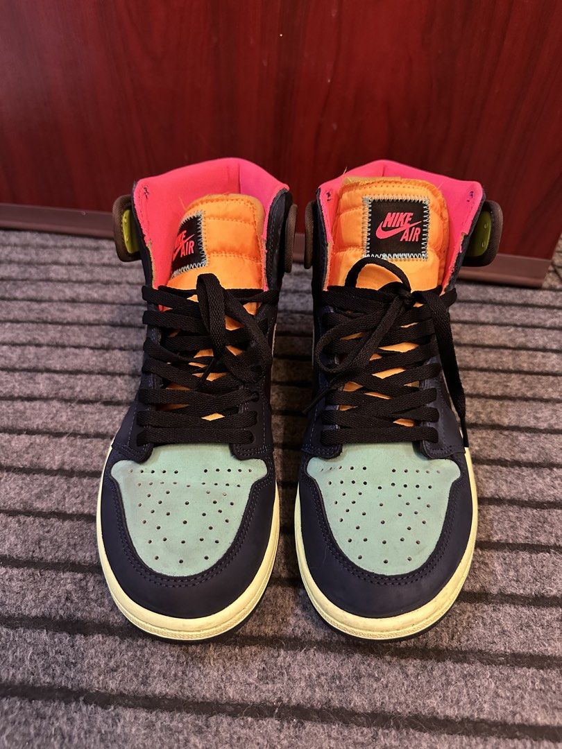 Nike Air Jordan 1 High OG "Multi-Color" (Category: Sneakers) located in Manila. Submitted by lei_arcel (Listing ID 1463276007, Image 2). Description: - Authentic Nike Air Jordan 1 High OG sneakers - Striking colorway: Black, Navy, Mint Green, Orange, and Pink - Distinctive light yellow soles - Ideal for sneaker collectors and enthusiasts.