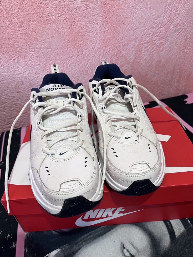 Nike Air Monarch (Category: Sneakers) located in Caloocan City. Submitted by joemarkell56819 (Listing ID 1463219891, Image 2). Description: Nike Air Monarch IV Size: US 9.5 / UK 8.5 / EUR 43/ 27.5 cm Color: White / Navy Condition: Good condition Used 3 times only Negotiable RFS: Masikip sa paa and nakabili na ng bago. Authentic Nike No major damage/issues with box. .