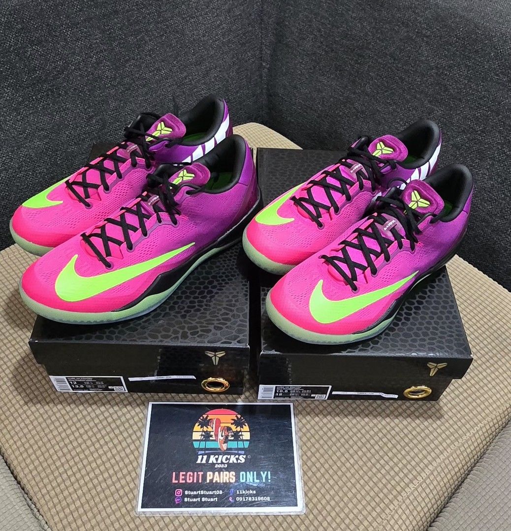 Nike Kobe 8 mambacurial (Category: Sneakers) located in Muntinlupa City. Submitted by stuartstuart08 (Listing ID 1463259553, Image 3). Description: - Nike Kobe 11 Elite Low - "Brave Blue" edition - Vibrant pink and neon green colorway - Ideal for basketball or casual wear - Comes with original box - Please check photos for condition details availqble size 10.5 & 12 bnds alabang area📍.