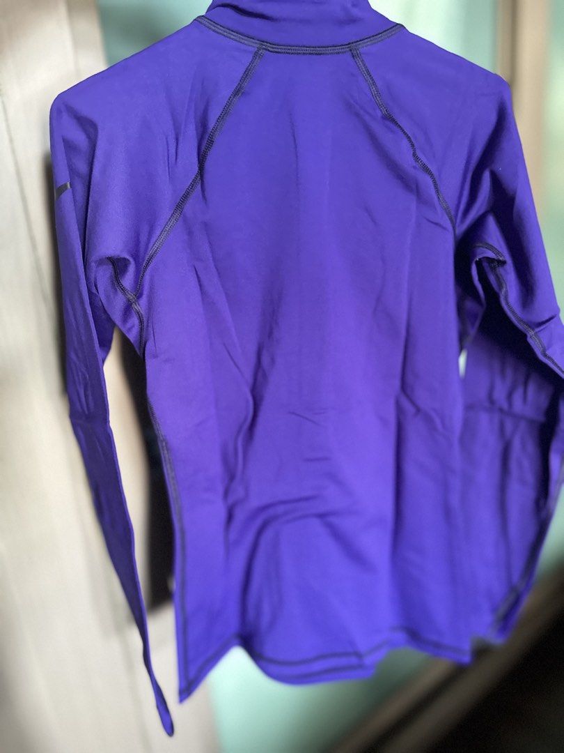 Nike Pro Purple Long Sleeve Half Zip Training Top Size S (Category: Activewear) located in Mandaluyong City. Submitted by TheWeekendProject (Listing ID 1463207115, Image 2). Description: - Purple Nike Pro long sleeve top - Convenient half-zip design - Comfortable and breathable fabric - Ideal for training sessions or everyday wear - Showcases the Nike Pro logo - Perfect for an active lifestyle.