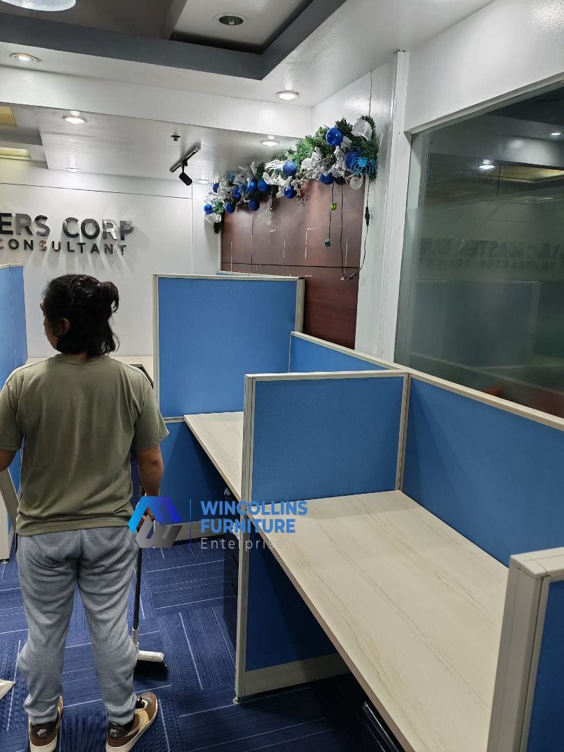 OFFICE WORKSTATION CUBICLE PARTITION - MODULAR TABLE PARTITION (Category: Office Furniture & Fixtures) located in Caloocan City. Submitted by wincollins34516 (Listing ID 1463135443, Image 3). Description: MODULAR WORKSTATION CUBICLES OFFICE PARTITION 📩 For inquiries and a FREE quotation, message us today! Ms. Mia 📱 09772709168 📘 Wincollins Furniture Enterprise Direct Suppliers We offer: ✔️ Customized Reception Table ✔️ Gang Chairs ✔️ L-Shape E