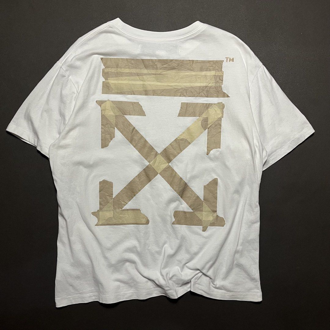 OffWhite Tape (Category: Tshirts & Polo Shirts ) located in Moncada. Submitted by tishokthrift (Listing ID 1463296531, Image 1). Description: 22x29 .