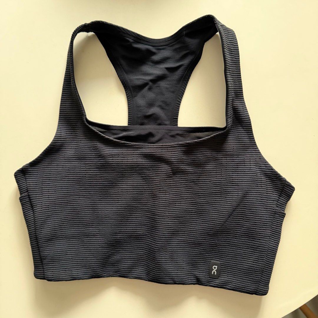 On Black Sports Bra (Category: Activewear) located in Manila. Submitted by yasminehannah (Listing ID 1463127206, Image 1). Description: Original. can fit small to medium. Used 2x only. no pads which i actually prefer. original price: PHP 5,000.
