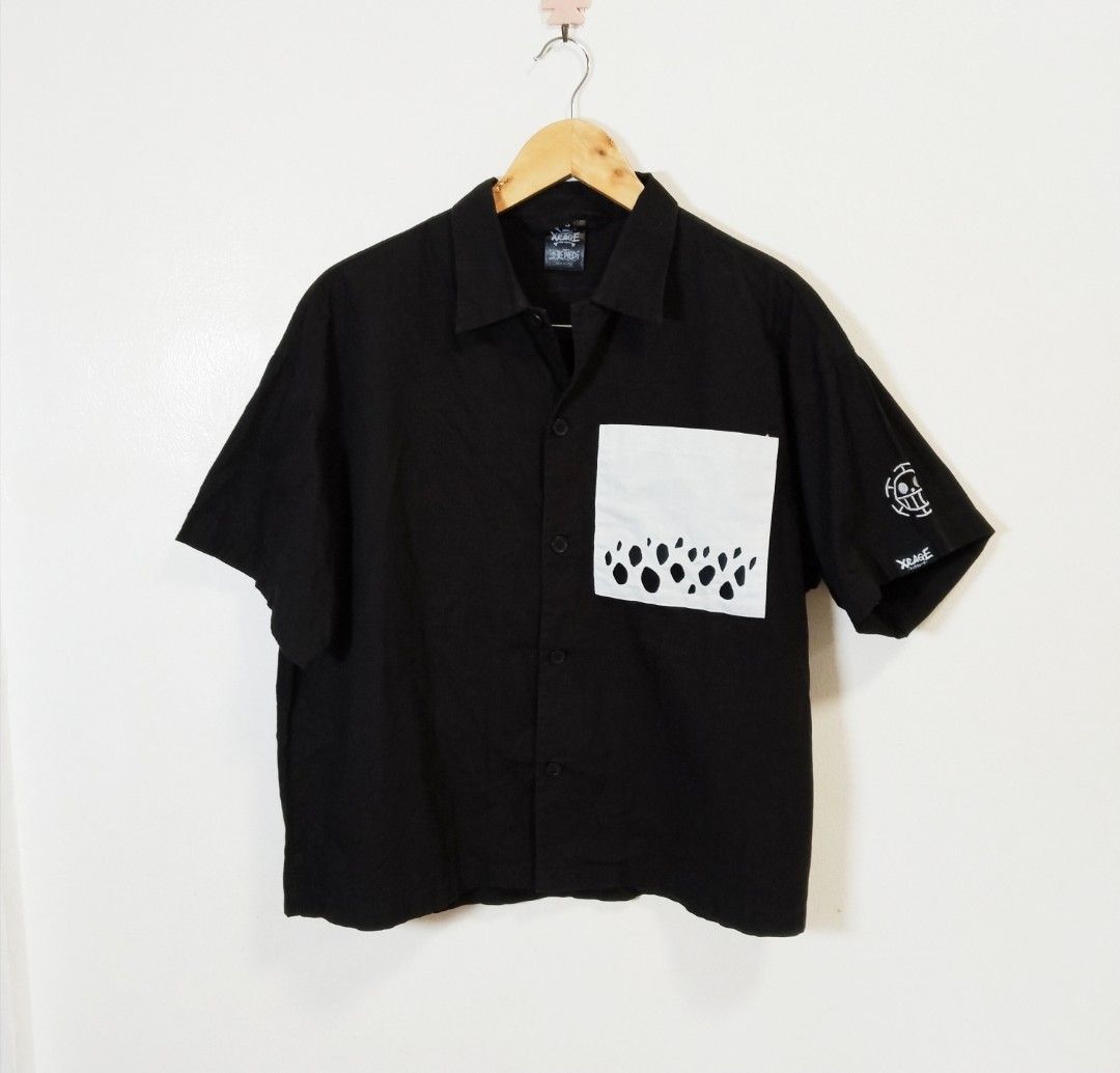 One piece law xrage cropped polo (Category: Formal Shirts) located in Pateros City. Submitted by blashjunks.y2k (Listing ID 1463222625, Image 1). Description: XRAGE X ONE PIECE CROPPED POLO SMALL ON TAG 26" LENGTH 22" WIDTH 450PHP MSG US.
