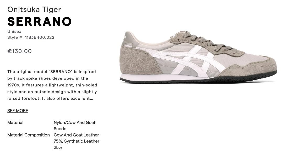 Onitsuka Tiger Serrano (Oyster Gray/White) (Category: Sneakers) located in Taguig. Submitted by hiddennikki (Listing ID 1463140933, Image 2). Description: Never used RFS: Given as gift but size is too small.