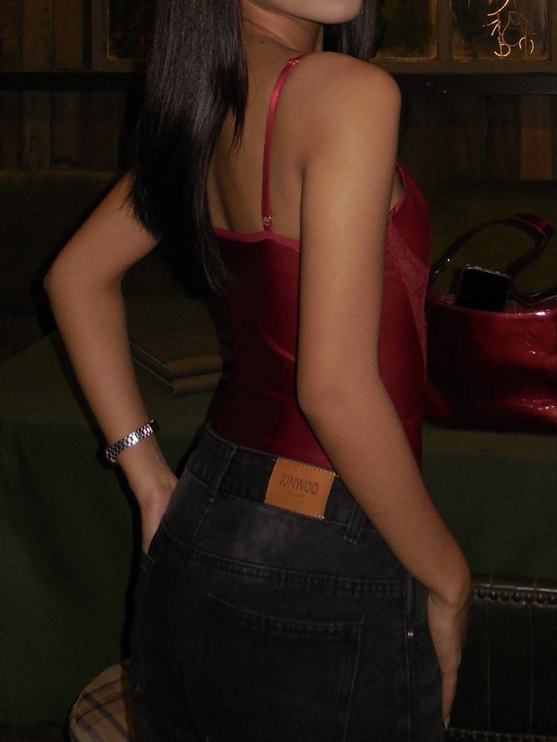 overall red top (Category: Blouses) located in Tarlac. Submitted by sheena_00 (Listing ID 1463173048, Image 3). Description: Good as new, Isang beses ko lang nasuot. Message me for the actual pictures and details. stretchable satin. .