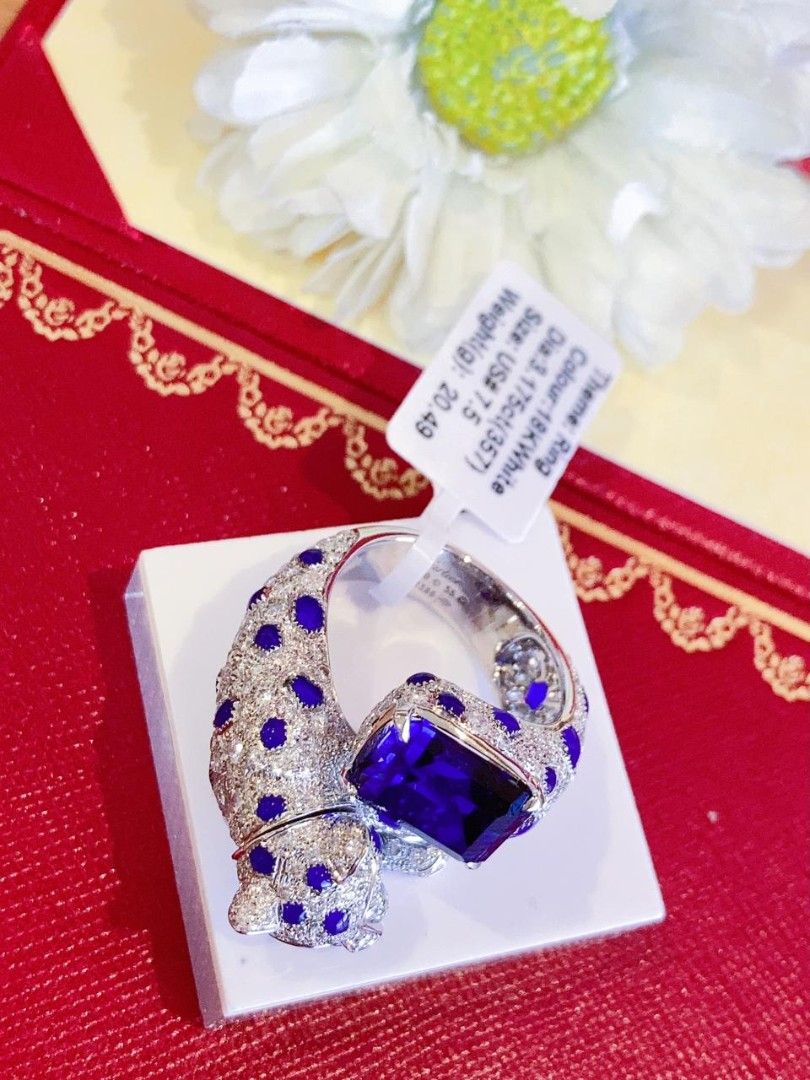 panther diamond blue sapphire ring 18k gold hk setting (Category: Rings) located in Manila. Submitted by primejewelry (Listing ID 1463227713, Image 1). Description: pm for the price.