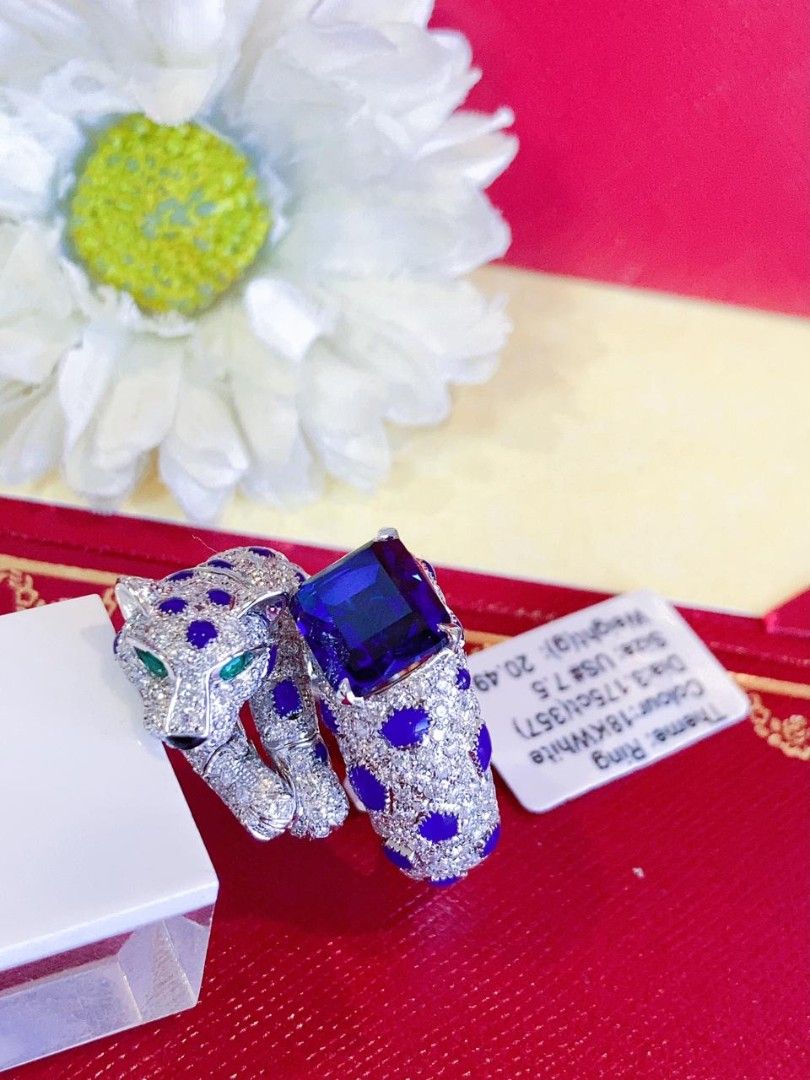panther diamond blue sapphire ring 18k gold hk setting (Category: Rings) located in Manila. Submitted by primejewelry (Listing ID 1463227713, Image 3). Description: pm for the price.