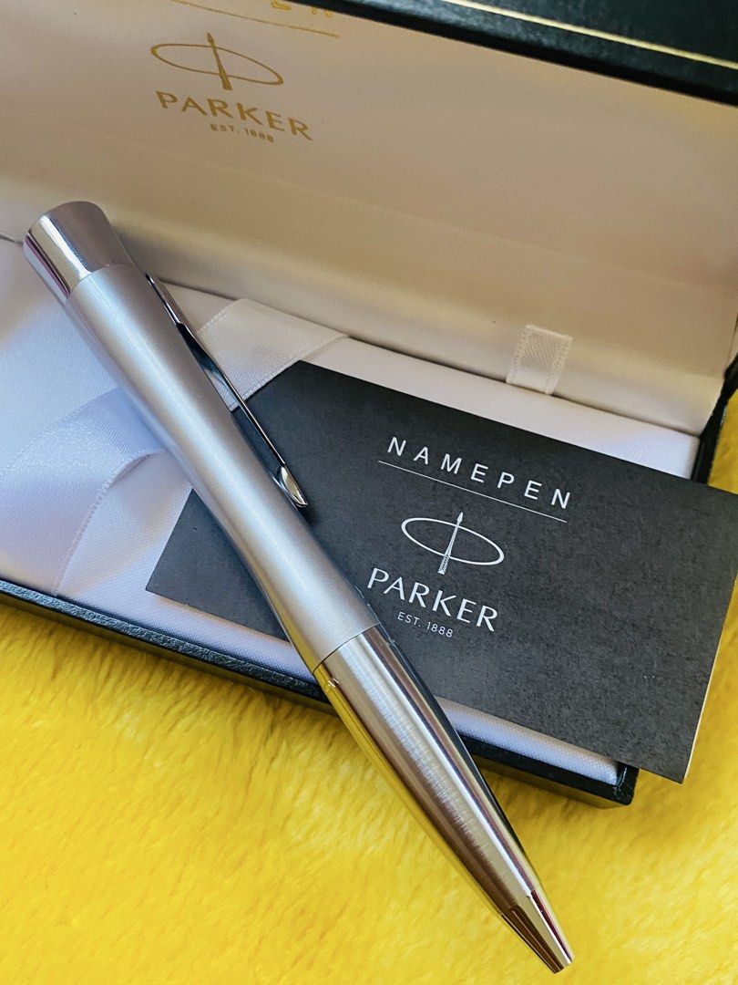 Parker Namepen Ballpoint Pen Silver (Category: Stationery & School Supplies) located in San Jose del Monte. Submitted by cityhanter007 (Listing ID 1463210583, Image 1). Description: - Parker Namepen ballpoint pen - Sleek silver finish - Includes original box and authenticity card - Smooth writing experience - Ideal for everyday use or as a gift.