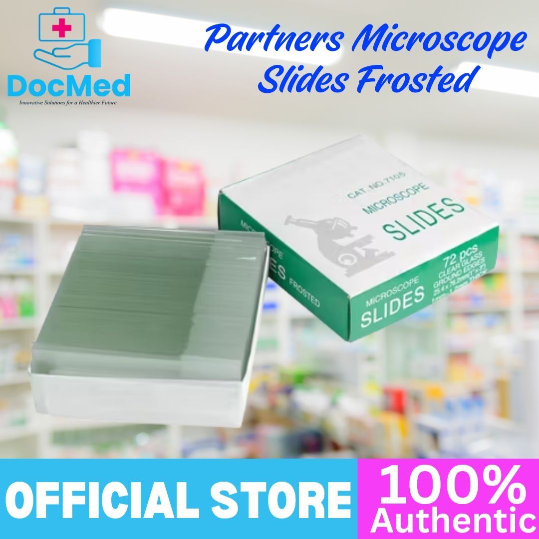 Partners Microscope Slides 7105 Frosted (Category: Medical Supplies & Tools) located in Quezon City. Submitted by zee_010200 (Listing ID 1463178691, Image 3). Description: - Brand new box of Partners frosted microscope slides - Contains 72 pieces per box - Clear glass slides with ground edges - Standard size: 25.4 x 76.2mm (1" x 3").