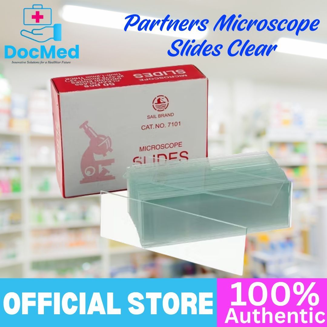 PARTNERS MICROSCOPES SLIDES 7102 CLEAR (PLAIN) (Category: Medical Supplies & Tools) located in Quezon City. Submitted by zee_010200 (Listing ID 1463179334, Image 2). Description: - 50 PCS PER BOX - CLEAR GLASS GROUND EDGES - 25.4 X 76.2mm (1 X 3").