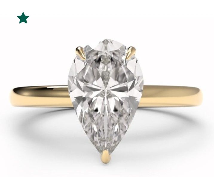 Pear Cut Diamond Ring in Yellow Gold (Category: Rings) located in Manila. Submitted by shine_diamond88 (Listing ID 1463310453, Image 3). Description: 2ct pear cut lab grown diamond engagement ring 14kgold.