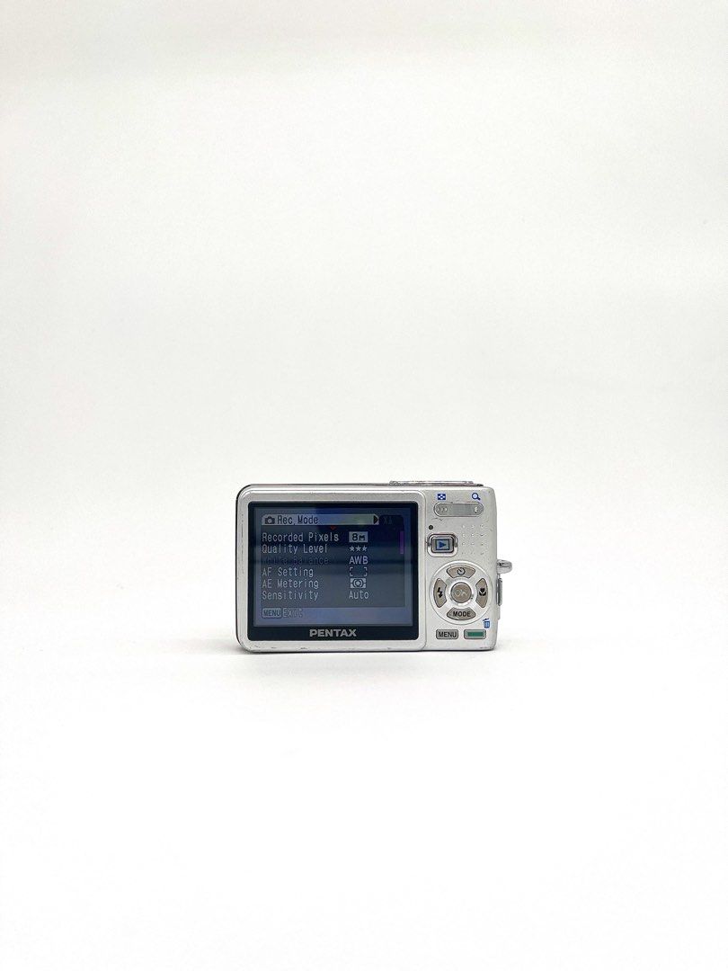 Pentax Optio A10 8.0 MP Digital Camera (Category: Cameras) located in Cebu City. Submitted by guttathreads (Listing ID 1463178215, Image 3). Description: Pentax Optio A10 8.0 MP Digital Camera BODY CONDITION: 8/10 ＊ 8.0 MP CCD sensor ＊ 2.5-inch LCD screen ＊ 3x optical zoom (38–114mm equivalent) ＊ Shake Reduction ＊ Built-in flash ＊ Face Detection ＊ Video recording ＊ Uses SD / SDHC memory card ＊ Rechargeable battery FULLY FUNCTIONAL! HONEST ISSUES: