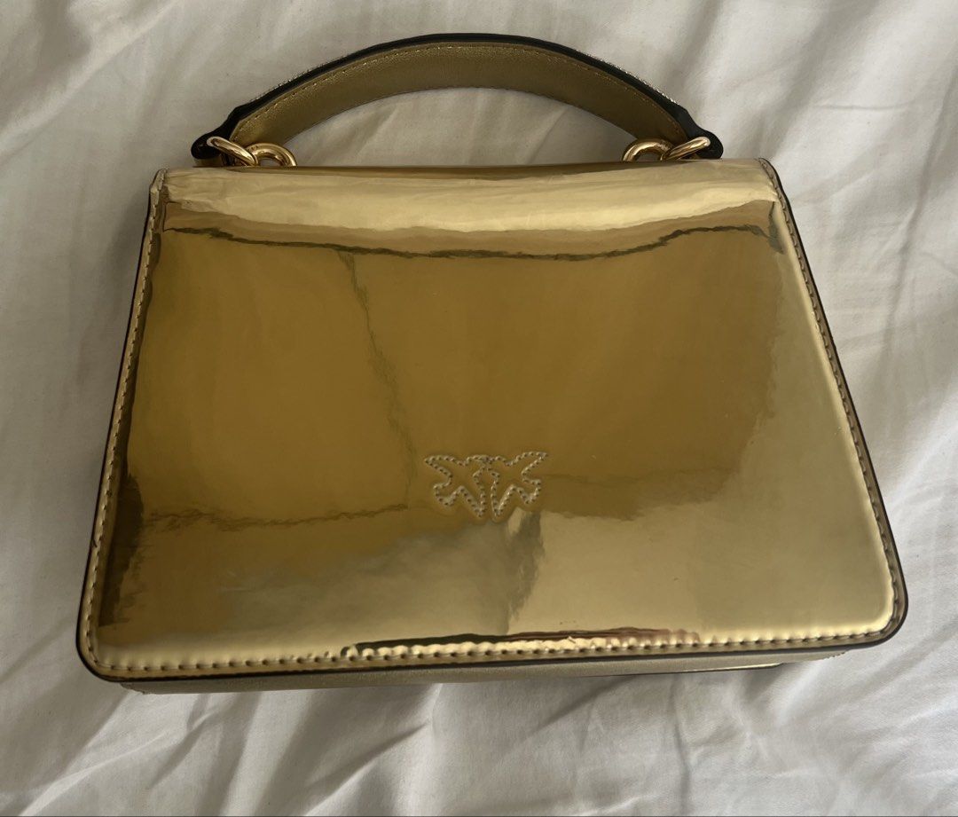 Pinko Love Bag in Gold (Category: Cross-body Bags) located in Manila. Submitted by zellie11 (Listing ID 1463186965, Image 2). Description: Brandnew As is in the photo No box or dustbag.