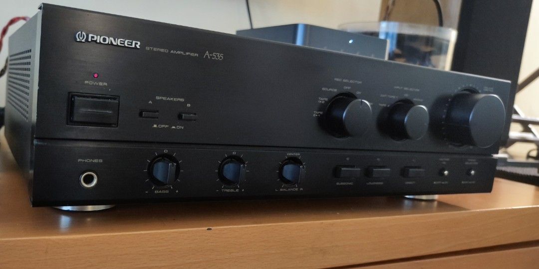 Pioneer A-535 integrated amplifier ( 95 wpc @ 4ohms ) (Category: Soundbars, Speakers & Amplifiers) located in San Juan City. Submitted by guev168 (Listing ID 1463324908, Image 2). Description: Meetup McDonald's Madison Ortigas San Juan well regarded vintage integrated amplifier built-in phono pre amp MM/MC super powerful 8 ohms to 4 ohms sustained high current 60-95 watts 100V voltage JDM small consumption only 160 watts 3 way speaker binding pos