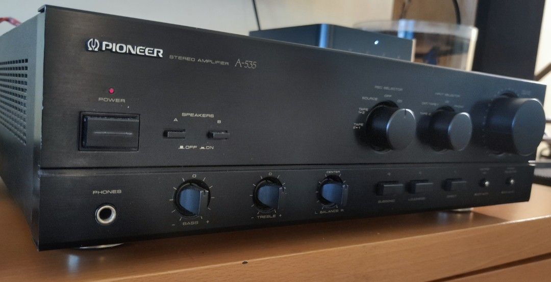 Pioneer A-535 integrated amplifier ( 95 wpc @ 4ohms ) (Category: Soundbars, Speakers & Amplifiers) located in San Juan City. Submitted by guev168 (Listing ID 1463324908, Image 3). Description: Meetup McDonald's Madison Ortigas San Juan well regarded vintage integrated amplifier built-in phono pre amp MM/MC super powerful 8 ohms to 4 ohms sustained high current 60-95 watts 100V voltage JDM small consumption only 160 watts 3 way speaker binding pos