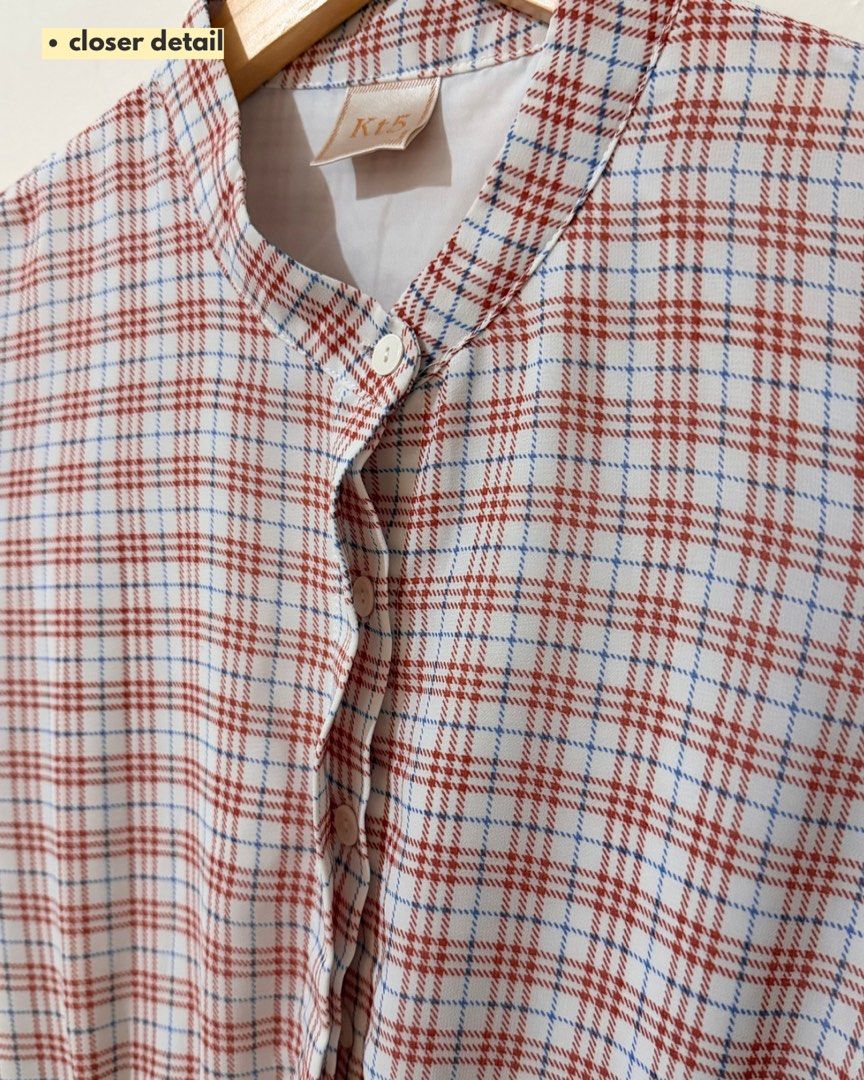 Plaid Long Sleeve Ruffled Dress (Category: Dresses) located in Subic. Submitted by ciesells (Listing ID 1463148972, Image 2). Description: Bust: 36 Waist: 28 inches (36 when fully strecthed) Length: 40 inches Sleeve: 22 ½ inches - Midi dress - Complete buttons (hidden) - Double lining mop: bpi/maya/maribank.