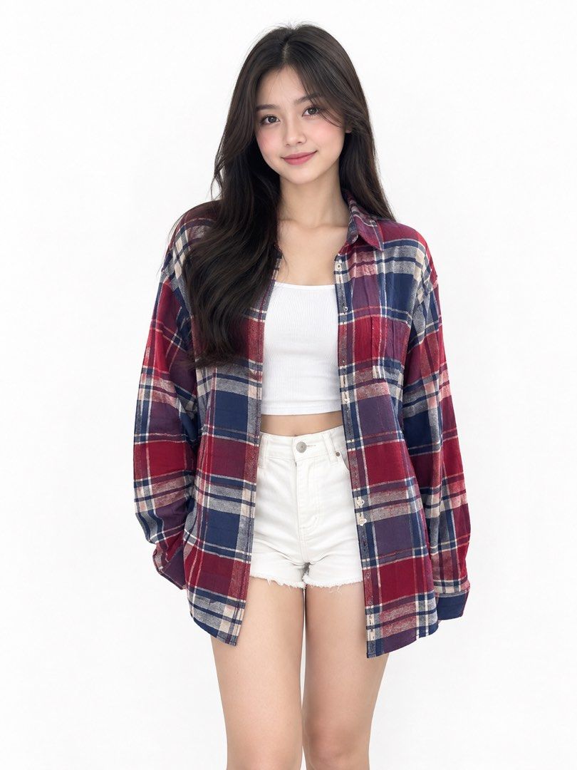 plaid long-sleeve flannel (Category: Longsleeves) located in Manila. Submitted by archybarrientos (Listing ID 1463186438, Image 1). Description: .