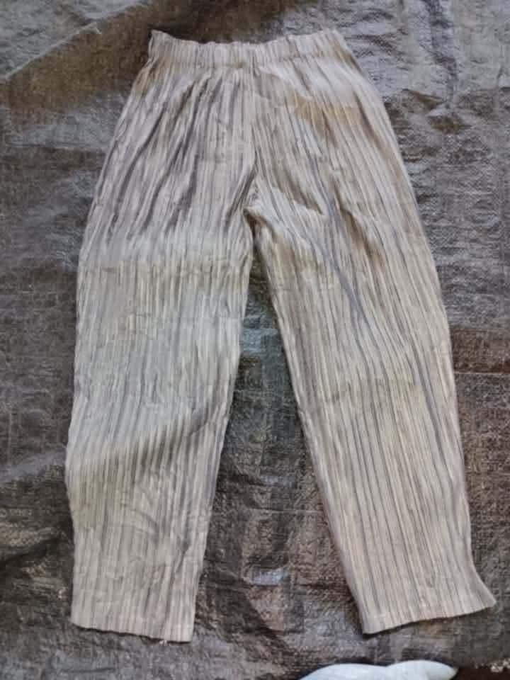 Pleats Please Issey Miyake Pleated Pants Size 2 (Category: Other Bottoms) located in Lapu Lapu. Submitted by margaux099 (Listing ID 1463238612, Image 1). Description: - Authentic Pleats Please Issey Miyake Pants - Color: Grey - Size: 2 - Material: 100% Polyester - Features: Signature pleats, elastic waistband for comfort - Origin: Made in Japan - Style: Great for everyday wear.