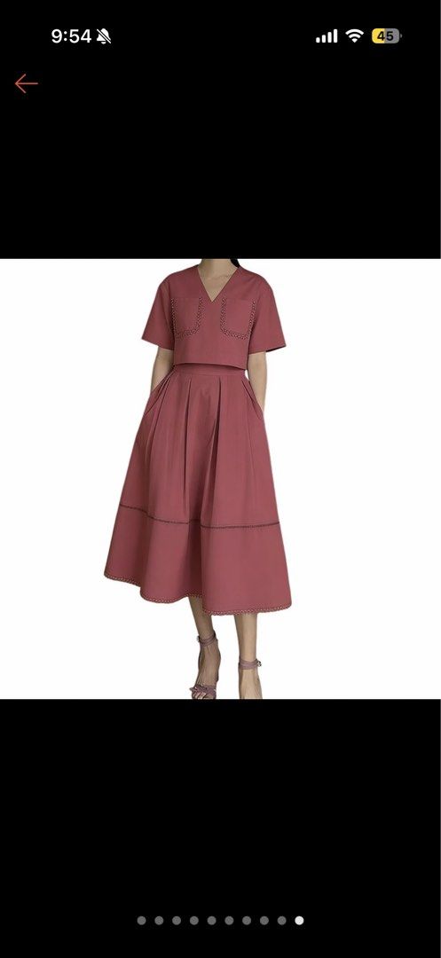 Plus size coordinates - skirt and blouse top (Category: Sets or Coordinates) located in Manila. Submitted by mrgfp (Listing ID 1463264906, Image 1). Description: - Perfect for 44 to 46 bust, 38-42 waist -Brand new, never worn, cut tag -Zanzea pink two-piece set - Cropped short-sleeve top with V-neck and two chest pockets - High-waisted skirt with elastic waistband - Pleated A-line skirt silhouette - Decorative stitching details on both pieces - V