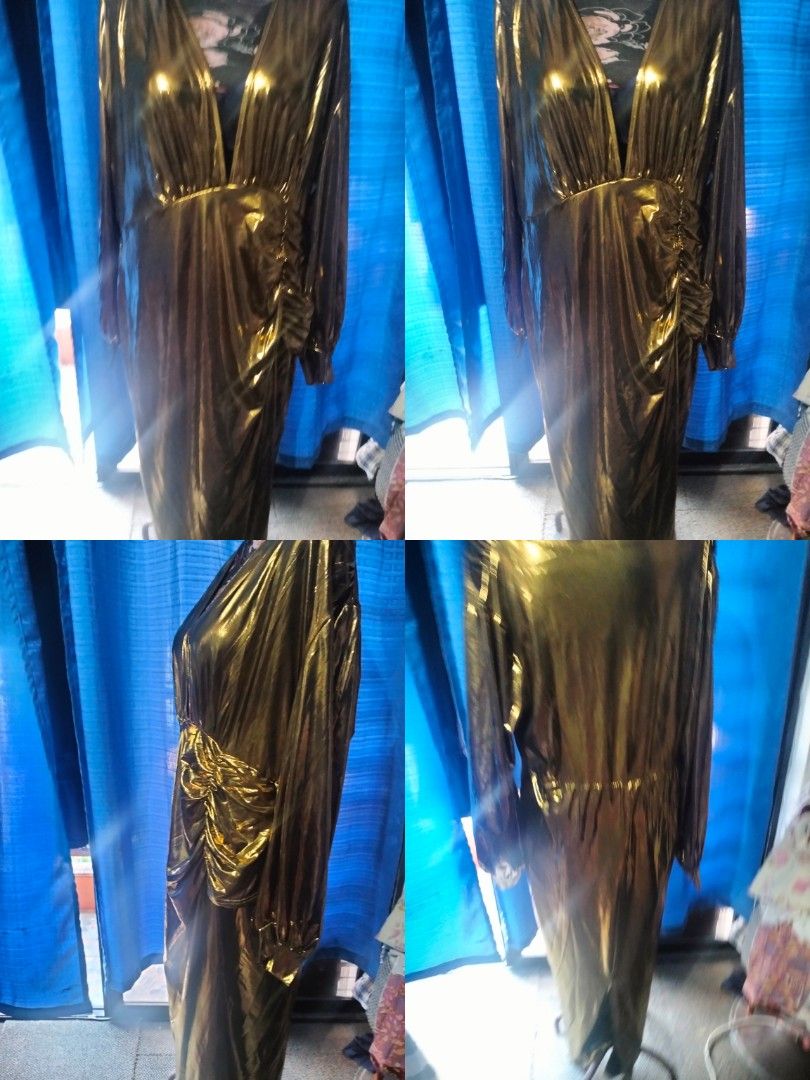 Plus size Gold dress (Category: Evening dresses & gowns) located in Pasig City. Submitted by iamblessed88 (Listing ID 1461594358, Image 2). Description: Rare finds plus size Gold dress Onhand lalamove and J&T shipping Nationwide location: PASIG MOP: Gcash/Maya/Maribank/.
