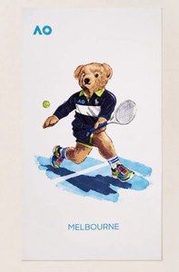 Polo Ralph Lauren AO Tennis Bear Towel + Pins + Bag （分類：床具浴巾）位於 Hong Kong。 由 gagaho 提交（商品編號 1463178267，圖片 1）。簡介： Selling a Polo Ralph Lauren AO Tennis collection set (2025). Includes a large beach towel with the iconic tennis bear design. Also comes with three collectible Polo bear pins in green, yellow, and blue. Plus, a biodegradable plastic drawstring bag. Great for tennis fans or collectors. Size: 180x99cm ***Brand New***。