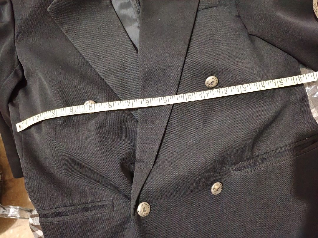 Polo Ralph Lauren Black Double Breasted Blazer (Category: Coats, Jackets and Outerwear) located in Paranaque City. Submitted by leinad333 (Listing ID 1463251473, Image 3). Description: Width: 16 Full Length: 25 Sleeve Length: 19 okay sa kids. RFS: Decluttering .