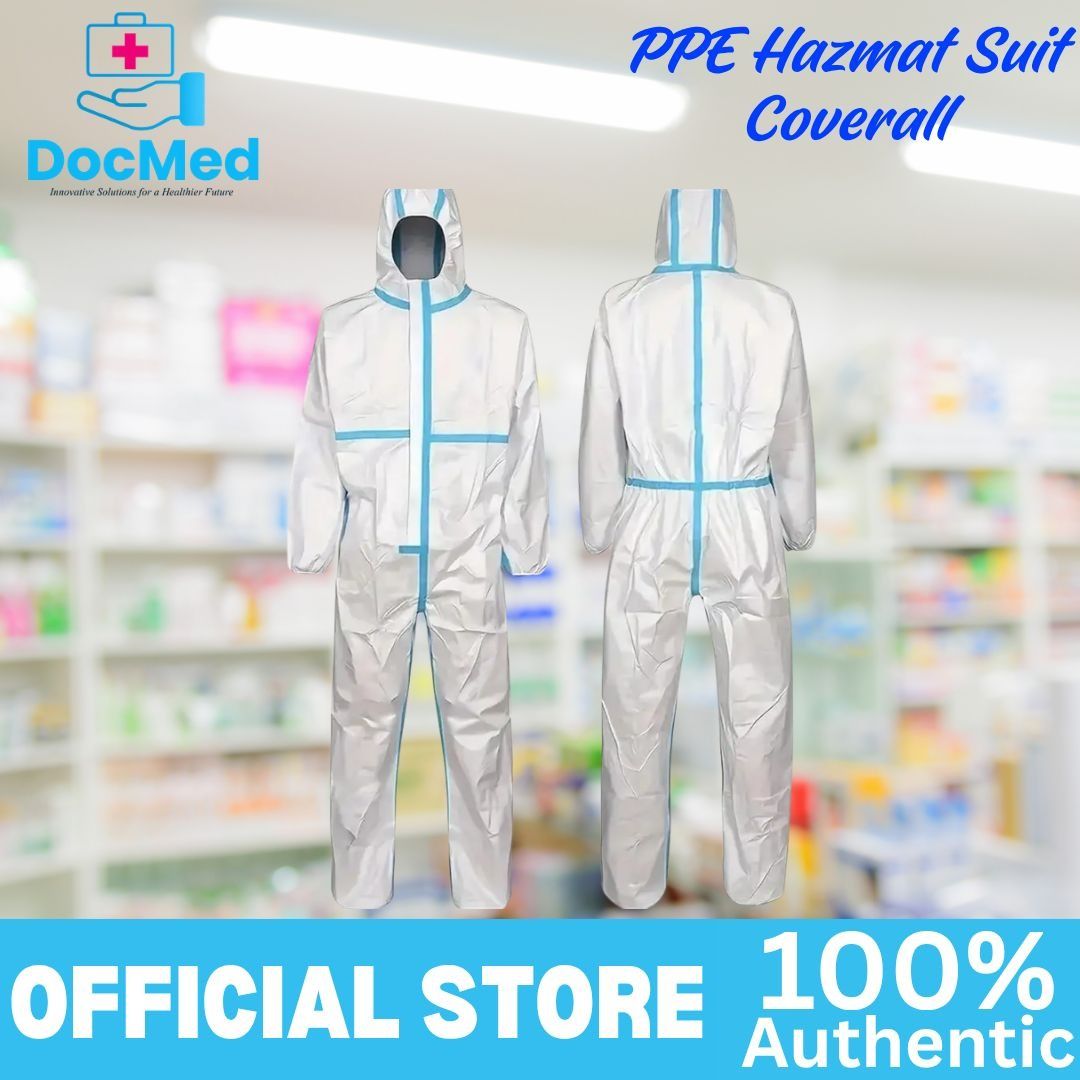 PPE Hazmat Suit Coverall (Category: Medical Supplies & Tools) located in Quezon City. Submitted by zee_010200 (Listing ID 1463165204, Image 2). Description: - Full body protection - Features a hood - Elastic cuffs for a secure fit - Ideal for various safety needs - Available now.