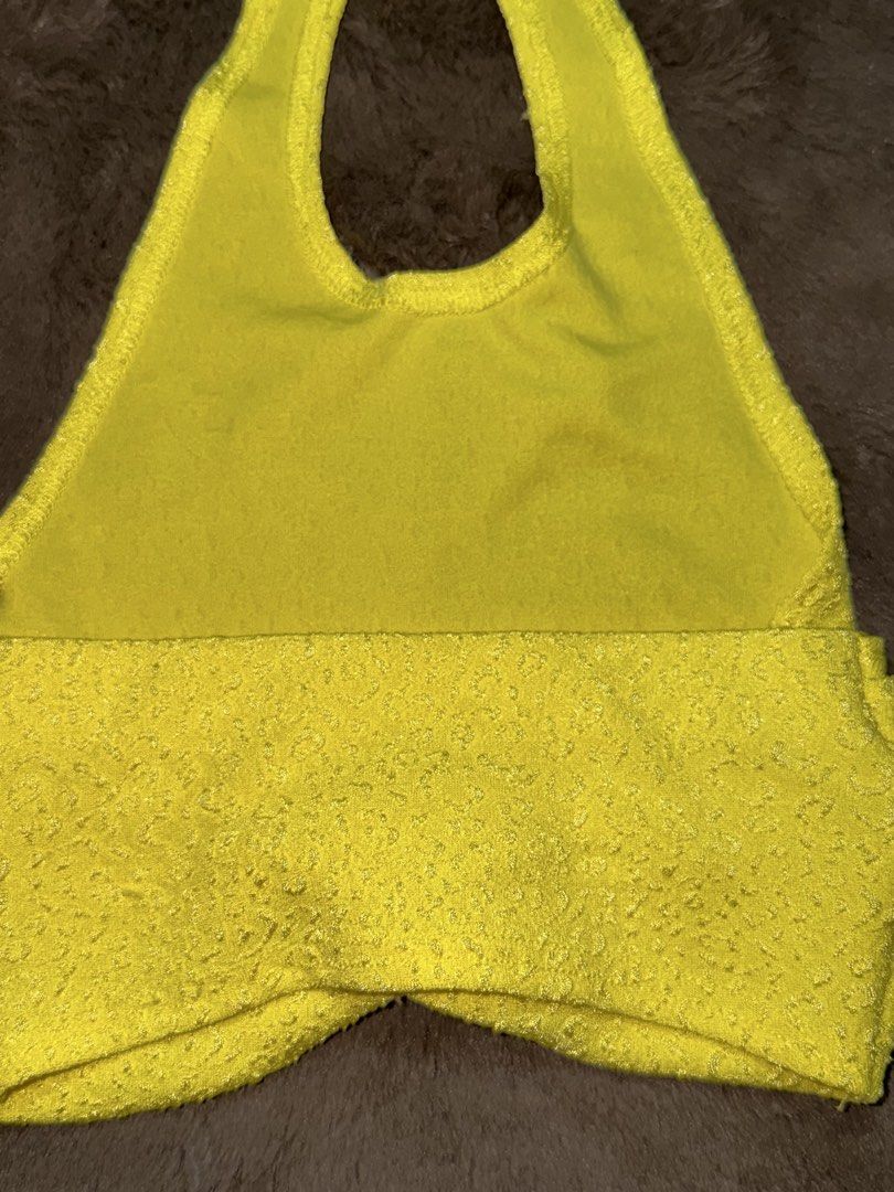 PRETTY LITTLE THING yellow halter top (Category: Sleeveless) located in Valenzuela. Submitted by julijulyxoxo (Listing ID 1463326174, Image 3). Description: where to find me: Facebook: Julianne Leigh (post is already up) Instagram: shop.loveandrelove (might post updates/items here too) MOP: maribank, gcash, maya MOD: J&T Express Item is unwashed. Please wash immediately before wearing!.