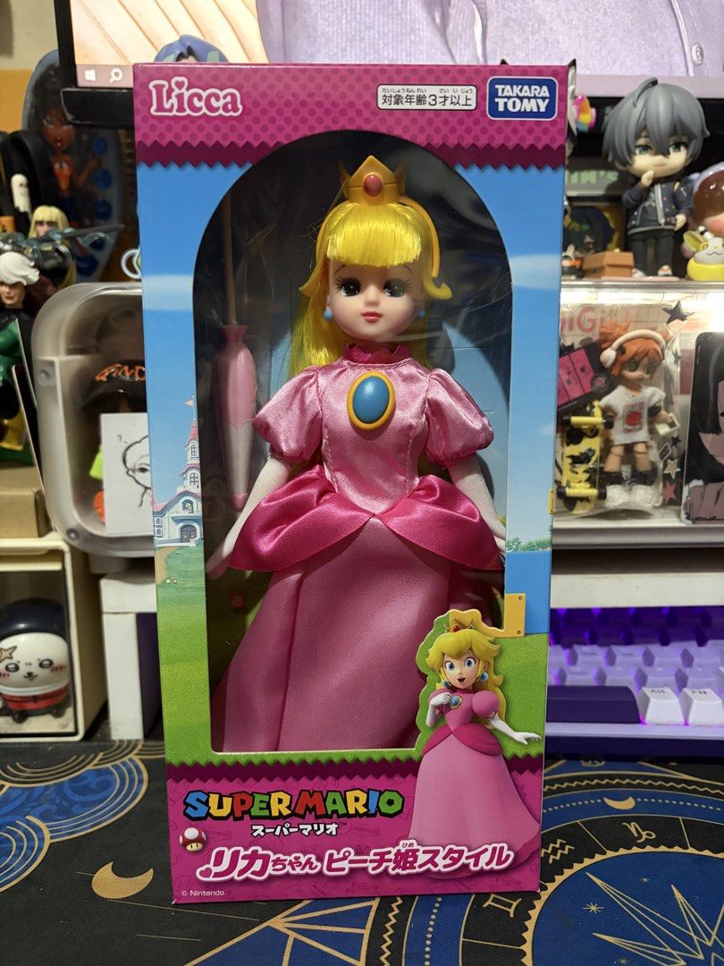 Princess Peach Licca-chan (Category: Figurines & Statues) located in Manila. Submitted by goth_spice (Listing ID 1463181514, Image 2). Description: Hi! I'm selling my Princess Peach Licca-chan doll. - Complete, opened once to inspect but never displayed OOB. - Opened from the bottom of the box, unboxed all items EXCEPT the umbrella. - Factory gel still intact, no flaws as far as I can tell. - Box may have some imperfections due to initial shipmen