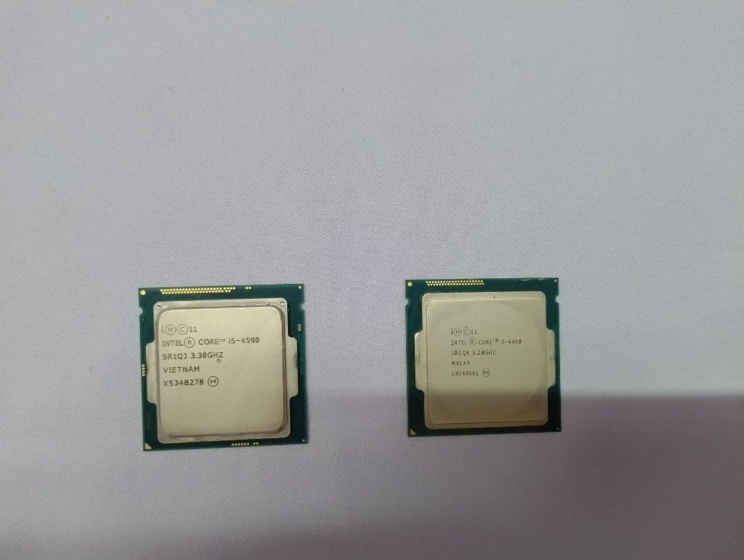 Processor CPU PC i5 (Category: Computer Parts) located in Kuala Lumpur. Submitted by norzeeshan33408 (Listing ID 1463201686, Image 3). Description: Processor CPU PC i5 i5 4468 SR1QK 3.20 GHz L416B561 Malaysia i5 4590 SR1QJ 3.30 GHz X534B278 Vietnam RM 50 for 1 unit .