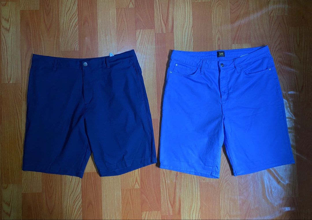Puma & Lee Shorts - Blue & Navy (Category: Shorts) located in Cebu City. Submitted by monflor (Listing ID 1463217776, Image 1). Description: - Two pairs of comfortable and stylish shorts. - Navy blue Puma shorts, perfect for golf. - Bright blue Lee shorts, great for casual wear. - Versatile for sports or everyday activities. - Excellent value when buying both pairs. Size 37-38 Good condition No issues .