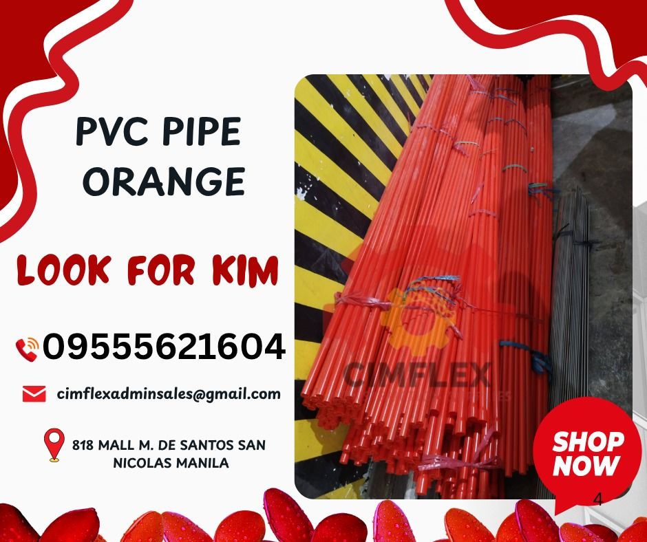 PVC PIPE ORANGE (Category: Looking For) located in Caloocan City. Submitted by cimflex_kim (Listing ID 1463143659, Image 1). Description: PVC PIPE ORANGE FOR ELECTRICAL CIMFLEX 𝑪𝑶𝑵𝑺𝑻𝑹𝑼𝑪𝑻𝑰𝑶𝑵 𝑺𝑼𝑷𝑷𝑳𝑰𝑬𝑺 Office Address: 818 MALL M. DE SANTOS SAN NICOLAS MANILA SEND US MESSAGE FOR INQUIRIES 𝐋𝐎𝐎𝐊 𝐅𝐎𝐑 KIM 𝐋𝐎𝐎𝐊 𝐅𝐎𝐑 KIM 𝐋𝐎𝐎𝐊 𝐅𝐎𝐑 KIM 100% Trusted Supplier Competitive Price 𝑾𝒆 𝒂𝒓𝒆 𝑫𝑻𝑰 𝑹𝒆𝒈𝒊𝒔𝒕𝒆𝒓𝒆𝒅 & 𝑩