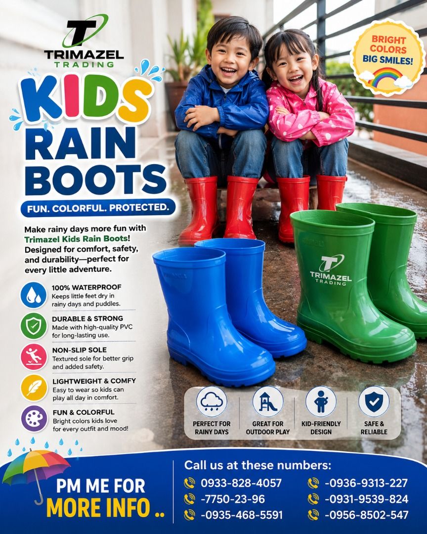 rainboots kids (Category: Boots) located in Quezon City. Submitted by irishbayaban20 (Listing ID 1463171369, Image 1). Description: PM ME FOR MORE INFO .. Call us at these numbers: 0933-828-4057 ☎️ -7750-23-96 📞 -0935-468-5591 📞 -0936-9313-227 📞 -0931-9539-824 📞 -0956-8502-547.