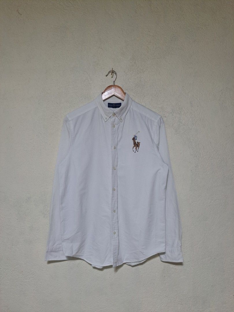 Ralph Lauren Big Pony Polo Button Down (Category: Formal Shirts) located in Dumaguete. Submitted by jayarbajad49160 (Listing ID 1463269419, Image 1). Description: Ralph Lauren Big Pony Polo Button Down Authentic/Original Excellent Condition Color rate:9.8/10 Issue: Minimal scratch/ Minimal dirt (washable) Size XL Youth pasok sa medium adult Width:20.5 Length:28 Loc dumaguete city visayas.