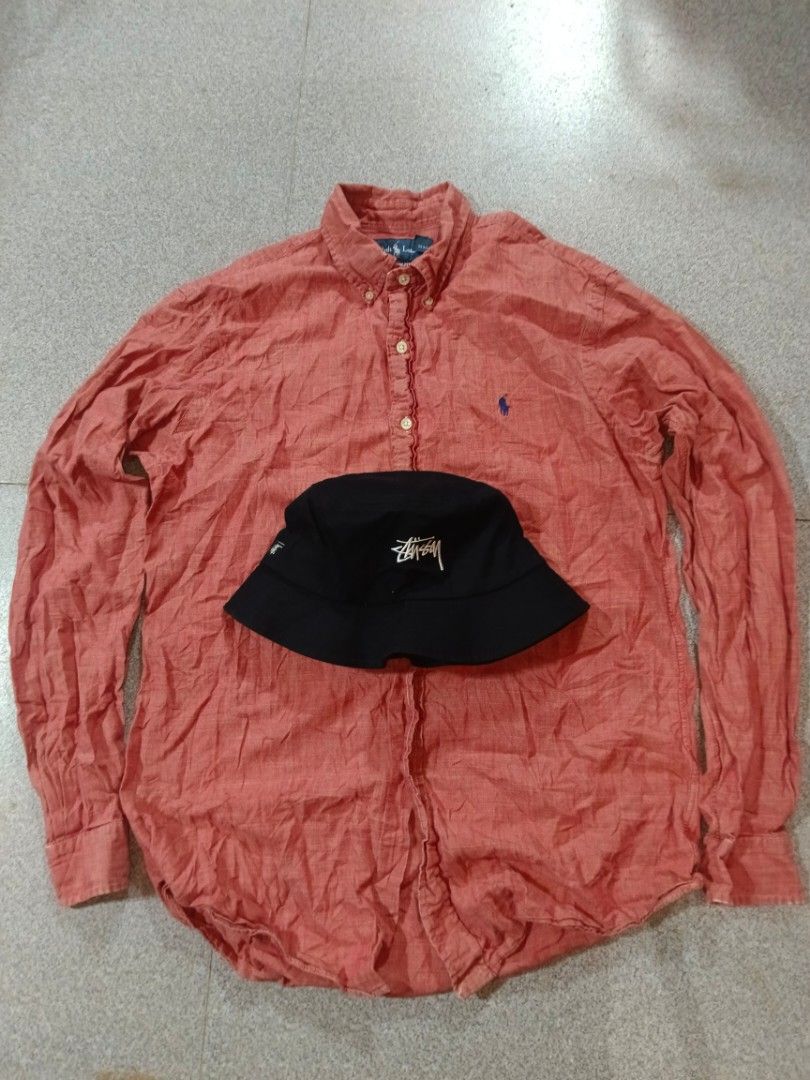Ralph Lauren Button Down Shirt - Orange (Category: Tshirts & Polo Shirts ) located in Carcar. Submitted by rolandobac92675 (Listing ID 1463174031, Image 1). Description: - Brand: Ralph Lauren - Color: Orange - Style: Long-sleeved button-down shirt - Features: Embroidered polo player logo on chest, button-up collar and cuffs - Fabric: Linen blend - Occasion: Casual or smart-casual wear.