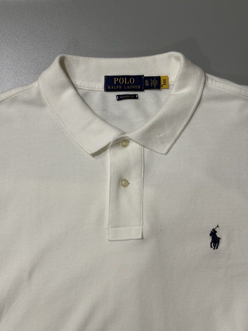 Ralph Lauren classic white polo (Category: Tshirts & Polo Shirts ) located in Caloocan City. Submitted by thlyn (Listing ID 1463186276, Image 1). Description: Got 2 pieces Size XL .