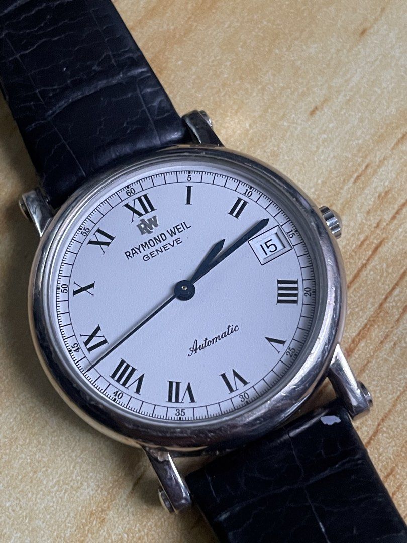 Raymond Weil Geneve (Category: Men's Watches) located in Taguig. Submitted by tester1x (Listing ID 1463204915, Image 3). Description: Secondhand Used Watch Raymond Weil Geneve Swiss Made 2833 Z 374525 Automatic White Dial Stainless Steel Front Stainless Steel Back 33.6mm Raymond Weil Leather Strap Raymond Weil Buckle .