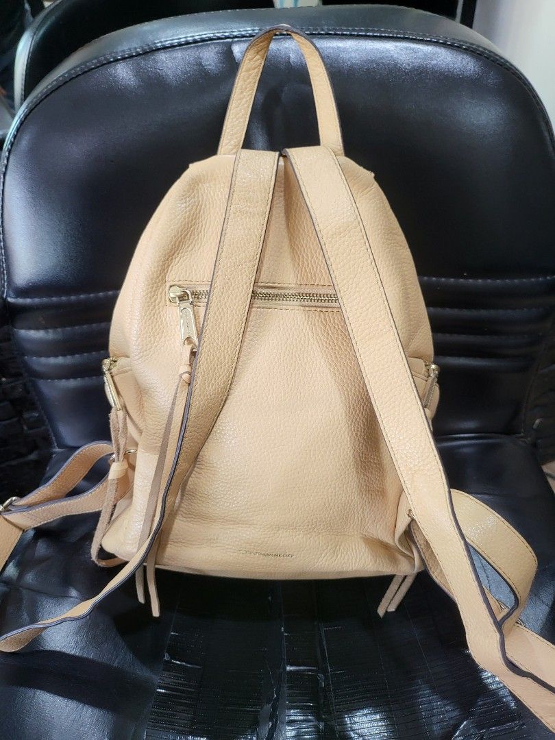 Rebecca Minkoff Leather Backpack Tan (Category: Backpacks) located in Manila. Submitted by milkymitch23 (Listing ID 1463302183, Image 2). Description: - Genuine tan leather backpack - Brand: Rebecca Minkoff - Zippered front and top closures - Interior zippered pocket and branded tag - Adjustable straps - Ideal for everyday use.