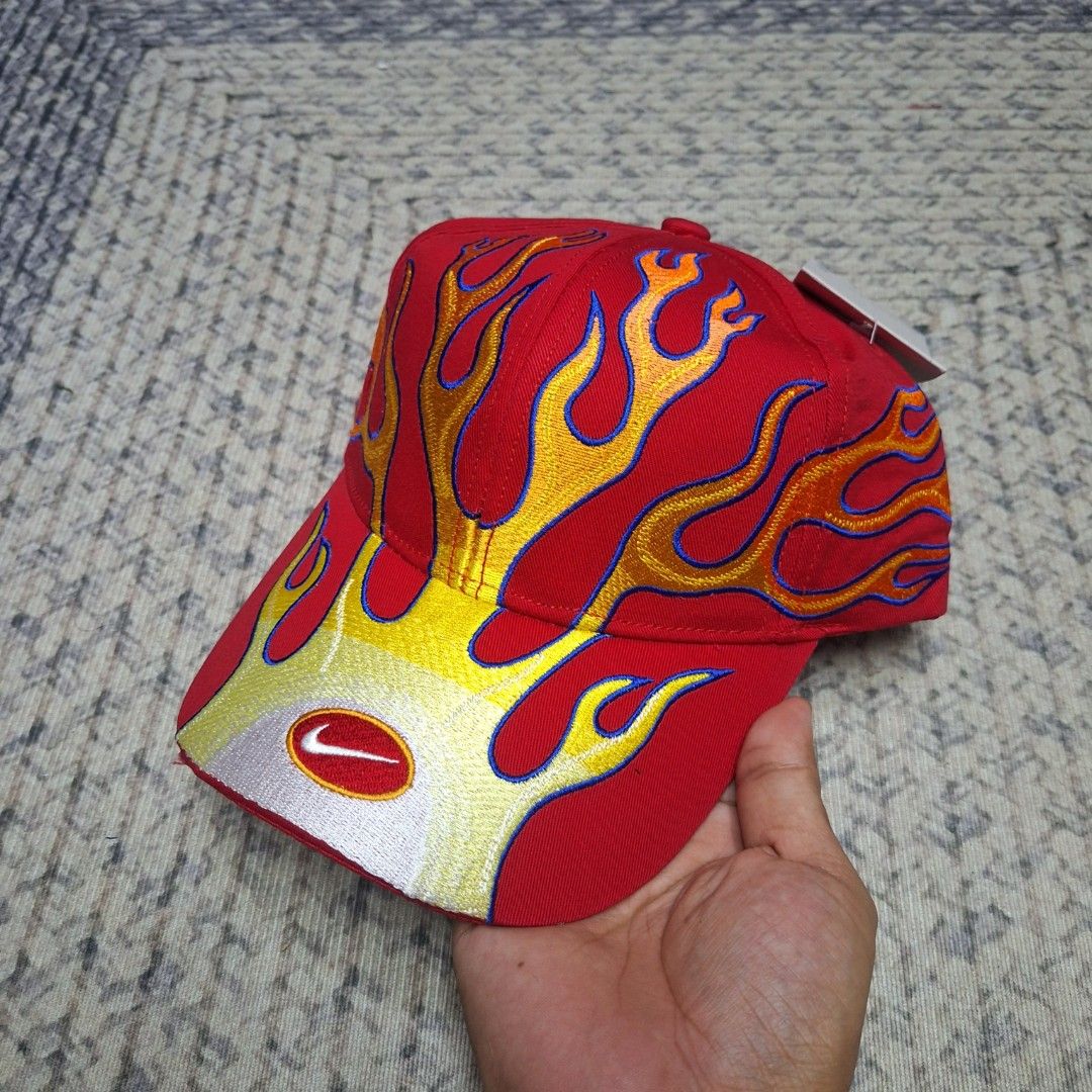 Red Flame club cap/hat by Nike (Category: Caps & Hats) located in Balagtas. Submitted by capncaps09 (Listing ID 1463284713, Image 1). Description: Red Flame club cap/hat by Nike brand new legit 100% Size: M/L bucklestrap Y2K fittings mid crown 750 only.