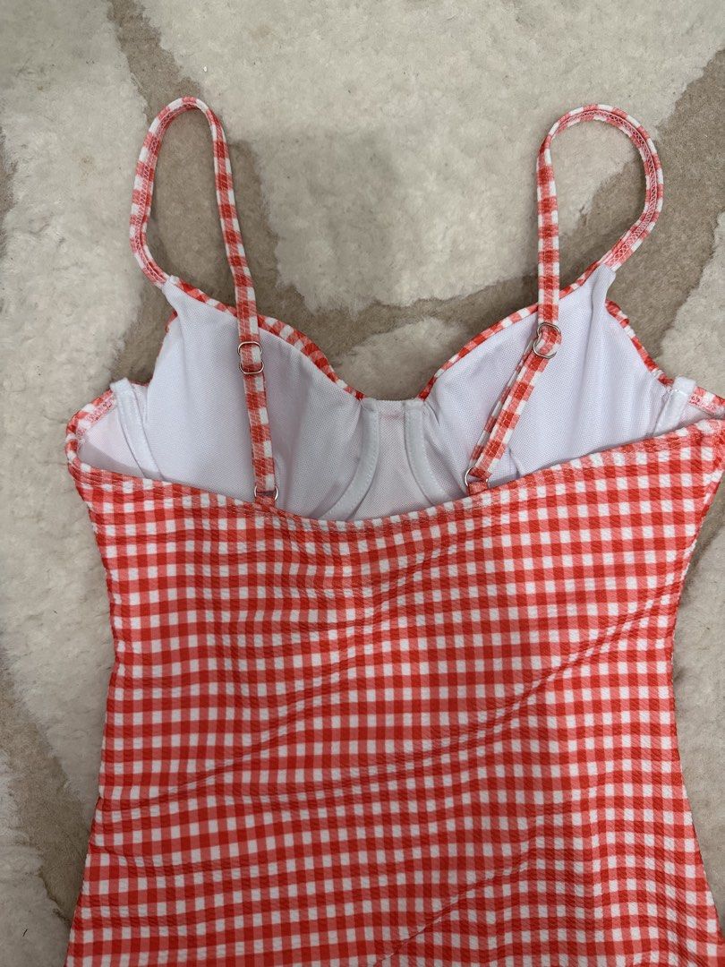 Red Gingham One-Piece Swimsuit Bikini (Category: Bikinis & Swimsuits) located in Las Pinas. Submitted by his._and.hers (Listing ID 1463211851, Image 3). Description: Used once Fits xs-small Pasabuy in thailand for 1300 Last price posted .