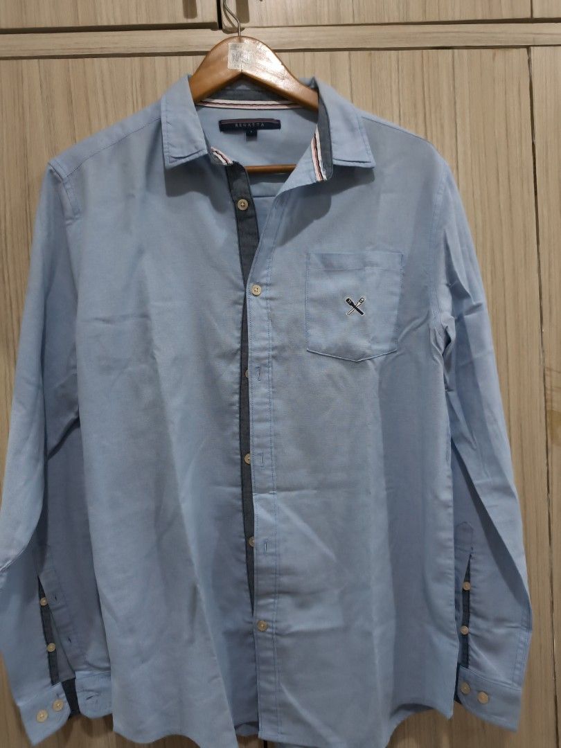 Regatta Light Blue Long Sleeves Size L (Category: Tshirts & Polo Shirts ) located in Manila. Submitted by fasttiger.883f0d (Listing ID 1463215429, Image 1). Description: - Regatta Long Sleeve Shirt - Color: Light Blue - Size: L - Chest pocket on the left - Button-up front - Detailed collar and cuffs - 150 pesos only - Loc: Sta Mesa (sf shouldered by buyer).