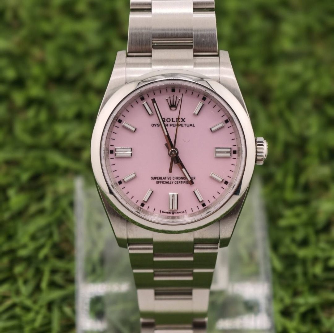 Rolex Oyster Perpetual Reference 126000 2025 (Category: Luxury Watches) located in Muntinlupa City. Submitted by noeyslittlecloset (Listing ID 1463136086, Image 2). Description: Rolex Oyster Perpetual Reference 126000 36mm Candy Pink 2025 Complete Set Php 595k .