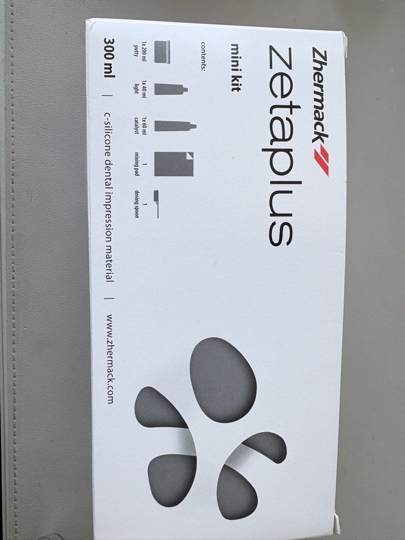 RUBBER SILICONE IMPRESSION MATERIAL SET - Zhermack Zetaplus (Category: Medical Supplies & Tools) located in Quezon City. Submitted by opheliaiaia (Listing ID 1463185271, Image 2). Description: 📍UE MNL Brand new, never used. Please note slight imperfections in the box due to previously labeled (my name) with marker (used alcohol to rub it off now). RFS: Required to use a different brand PM for more photos or videos. :) .