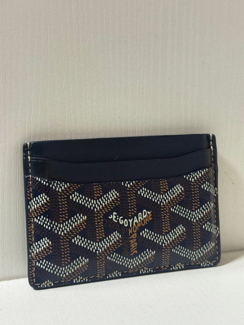 Rush! Goyard Saint Sulpice Card Holder Navy (Category: Luxury Bags & Wallets) located in Mandaue City. Submitted by kodenameblue (Listing ID 1463209356, Image 3). Description: - Authentic Goyard Saint Sulpice Cardholder in Navy - Complete with Bag, Box, Cloth, Copy of Invoice and Receipt, and Online COA - Used but Good Condition - RFS: Need Funds - SF Care of Buyer.