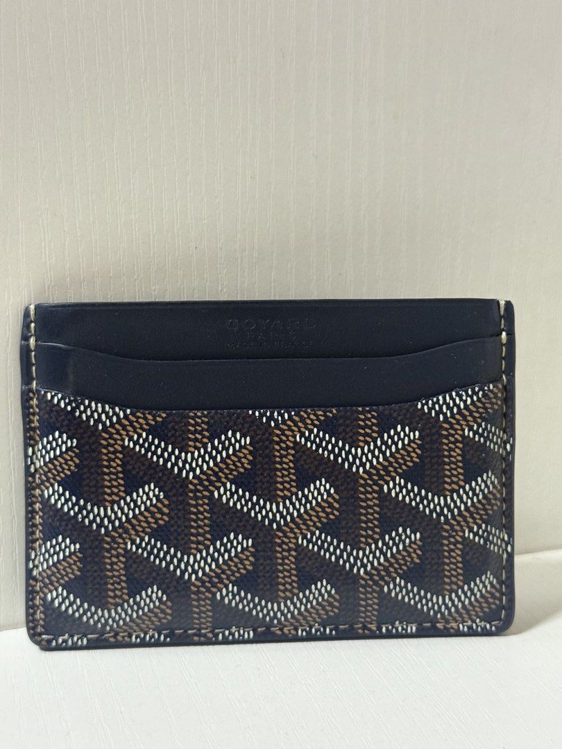 Rush! Goyard Saint Sulpice Card Holder Navy (Category: Luxury Bags & Wallets) located in Mandaue City. Submitted by kodenameblue (Listing ID 1463209356, Image 2). Description: - Authentic Goyard Saint Sulpice Cardholder in Navy - Complete with Bag, Box, Cloth, Copy of Invoice and Receipt, and Online COA - Used but Good Condition - RFS: Need Funds - SF Care of Buyer.