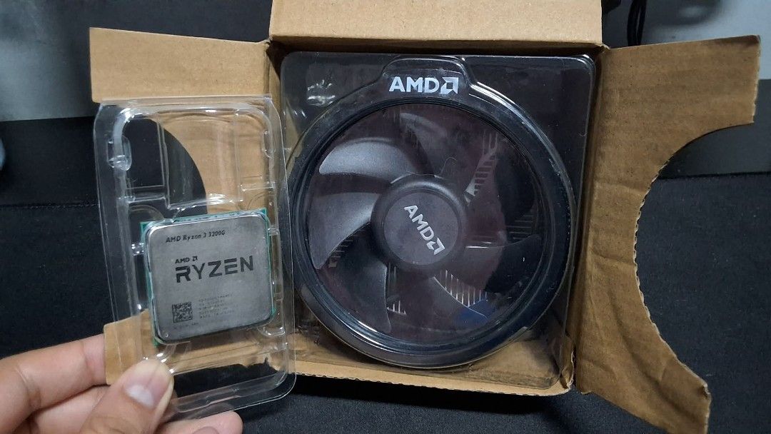 Ryzen 3 3200g Tray type w/ Wraith cooler (new) (Category: Computer Parts) located in Cainta. Submitted by necerask (Listing ID 1463258678, Image 1). Description: Ryzen 3 3200g No issue (good temps, no bent pins) RFS: Upgraded my cpu AMD Wraith Cooler (new) Came with the new cpu I recently bought, bought a different cpu cooler. Negotiable.