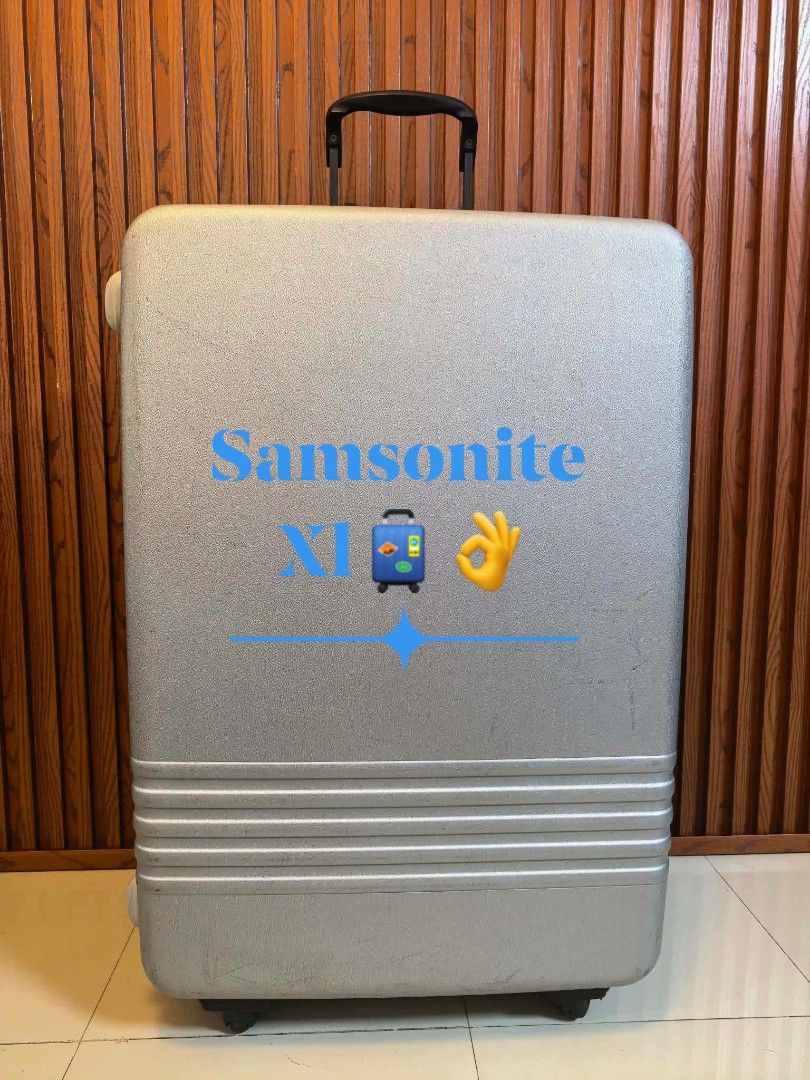 Samsonite Gray (Category: Luggage) located in Manila. Submitted by jzjapansurplus (Listing ID 1463160141, Image 1). Description: Brand: Samsonite 🇯🇵 Made in Japan ✅ Premium Look with leather Touch ✅ Extra Large Check luggage ✅ H33" xW21" x D10.5 Inches ✅ Heavy Duty Guaranteed ✅ 360° Wheels All smooth ✅ Shock Resistant ✅ Lock with Key.